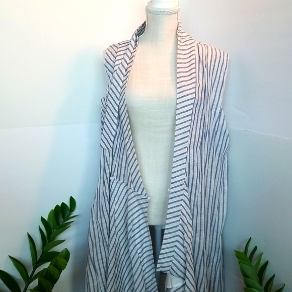 Anthropologie Asymmetric French Blue Stripe Wrap Tunic/Dress - Picture 5 of 15